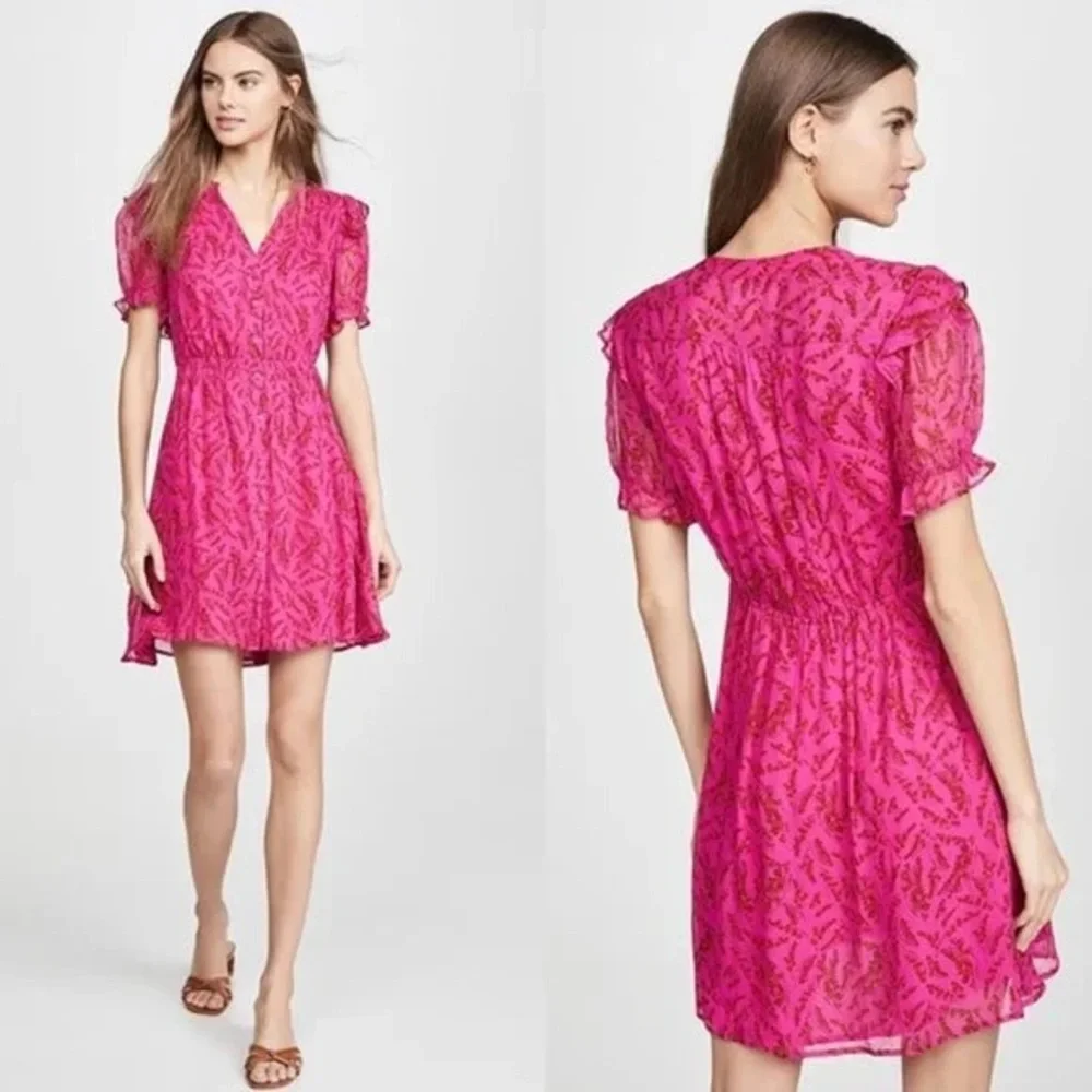 ba&sh Pink Ruched Wrap Mini Dress - Picture 6 of 6